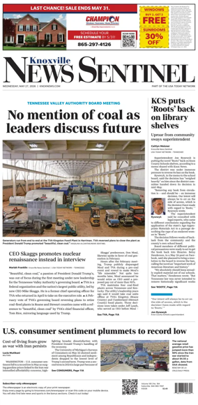Cover of Knoxville News Sentinel