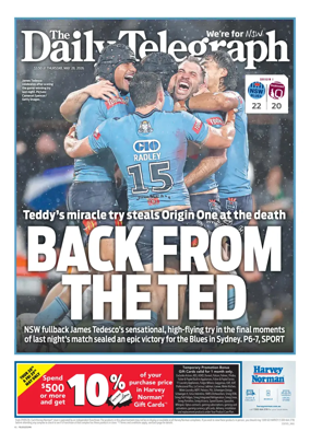 Cover of The Daily Telegraph (Sydney)
