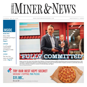 Cover of Kenora Daily Miner and News