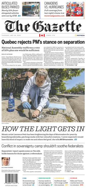 Cover of Montreal Gazette