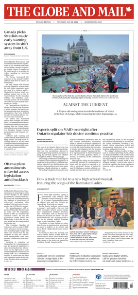 Cover of The Globe and Mail (Ontario Edition)