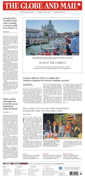 Cover of The Globe and Mail (Ottawa/Quebec Edition)