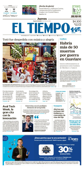 Cover of El Tiempo (Bogota)