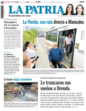 Cover of La Patria (Colombia)