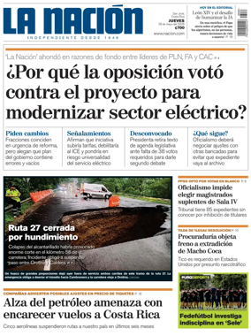 Cover of La Nacion (Costa Rica)
