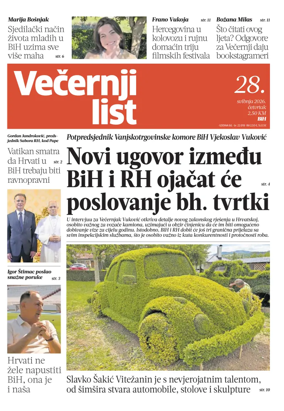 Cover of Vecernji list BiH