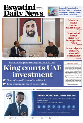 Cover of Eswatini Daily News