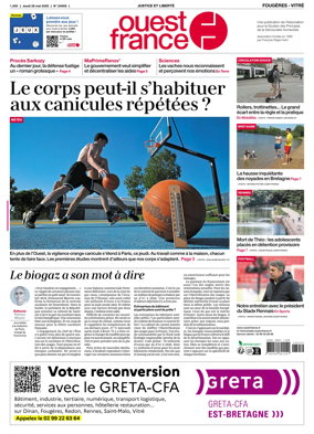 Cover of Ouest-France (Fougeres Vitre)