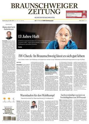 Cover of Braunschweiger Zeitung (Helmstedter Nachrichten)
