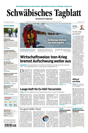 Cover of Schwabisches Tagblatt - Tubinger Chronik