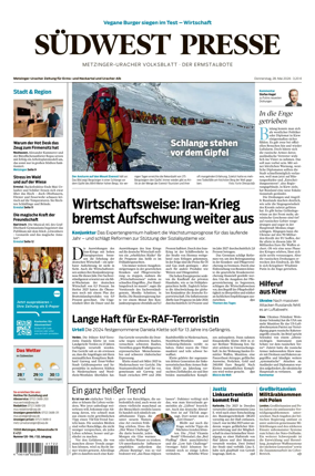 Cover of Sudwest Presse - Metzinger Uracher Volksblatt - Der Ermstalbote