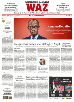Cover of Westdeutsche Allgemeine Zeitung (Bochum)