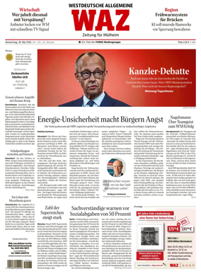 Cover of Westdeutsche Allgemeine Zeitung (Mulheim an der Ruhr)