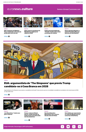 Cover of Euronews Culture and Sport (Portuguese)