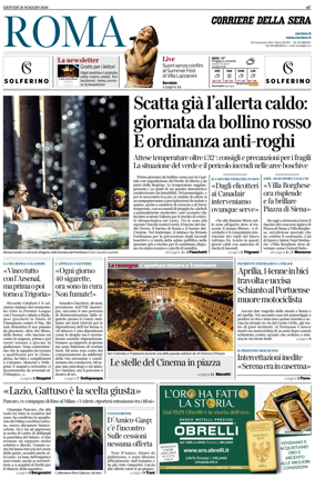 Cover of Corriere della Sera (Roma)
