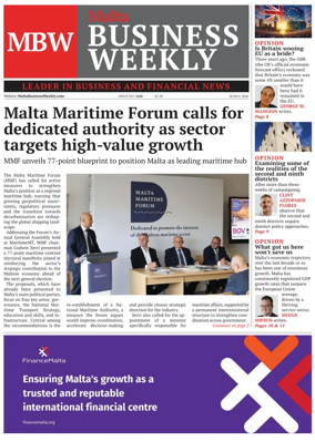 Cover of The Malta Business Weekly