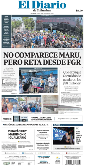 Cover of El Diario de Chihuahua