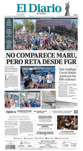 Cover of El Diario de Juarez