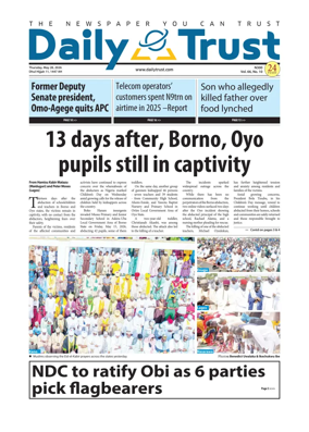 Cover of Daily Trust