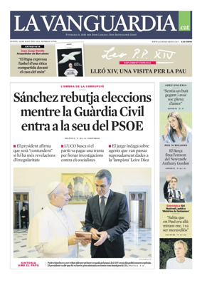 Cover of La Vanguardia (Catala)