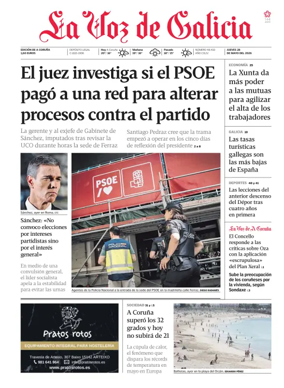 Cover of La Voz de Galicia (A Coruna)