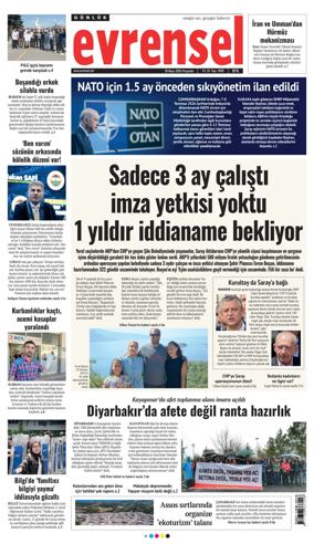 Cover of Evrensel Gazetesi