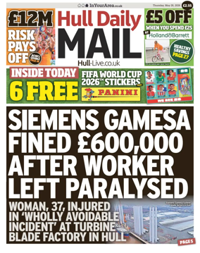 Cover of Hull Daily Mail