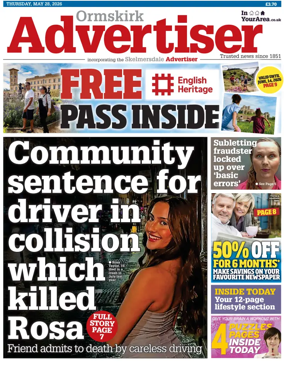 Cover of Ormskirk Advertiser
