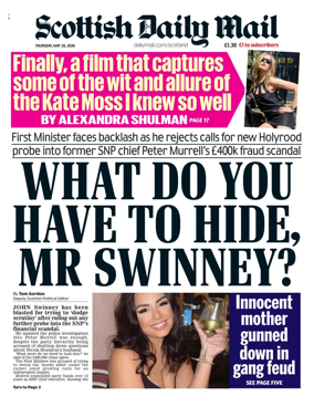 Cover of Scottish Daily Mail