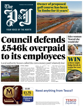 Cover of The Press and Journal (Inverness Highlands and Islands)