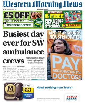 Cover of Western Morning News