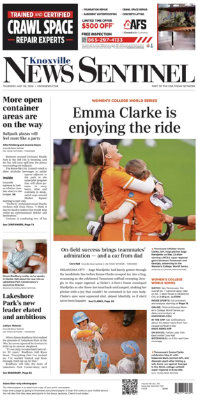 Cover of Knoxville News Sentinel