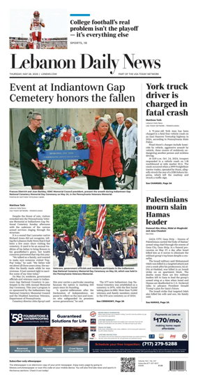 Cover of Lebanon Daily News