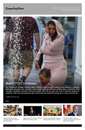 Cover of Tampa Bay Times TFP