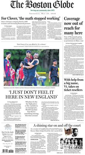 Cover of The Boston Globe