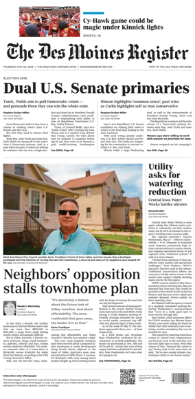 Cover of The Des Moines Register