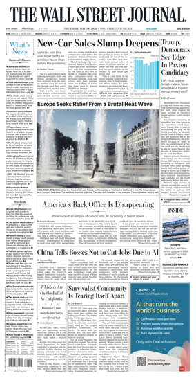 Cover of The Wall Street Journal