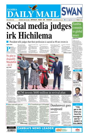 Cover of Zambia Daily Mail