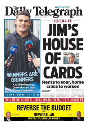 Cover of The Daily Telegraph (Sydney)