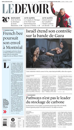 Cover of Le Devoir