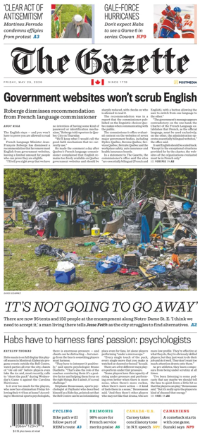 Cover of Montreal Gazette