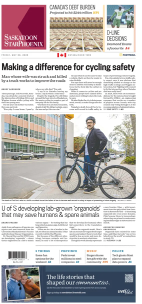 Cover of Saskatoon StarPhoenix