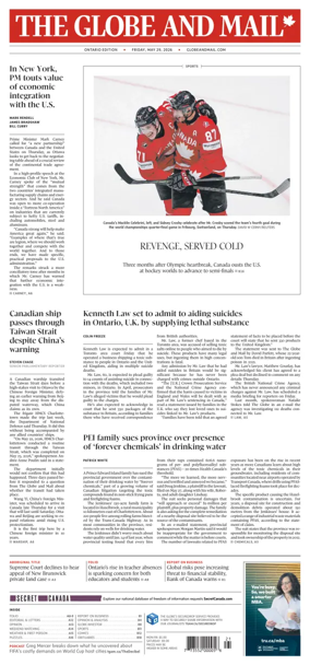 Cover of The Globe and Mail (Ontario Edition)