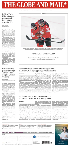 Cover of The Globe and Mail (Ottawa/Quebec Edition)