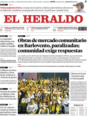 Cover of El Heraldo (Colombia)