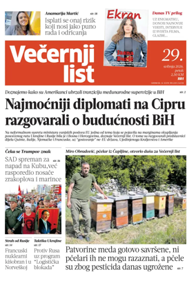 Cover of Vecernji list BiH