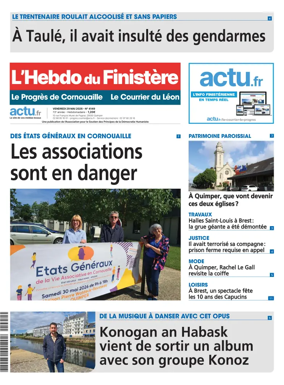Cover of L'Hebdo du Finistere - Le Progres de Cornouaille Le Courrier du Leon