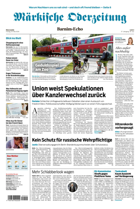 Cover of Markische Oderzeitung Eberswalde