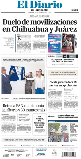 Cover of El Diario de Chihuahua