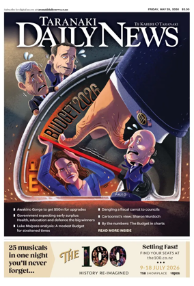 Cover of Taranaki Daily News